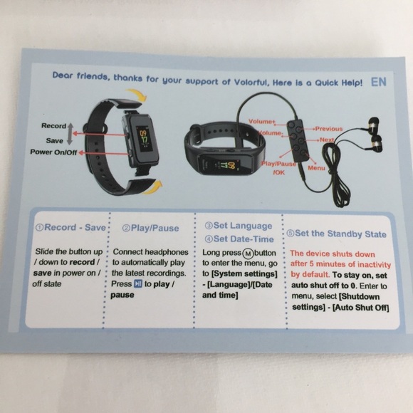 Digital Voice Recorder Watch Black NEW NIB - Picture 7 of 12